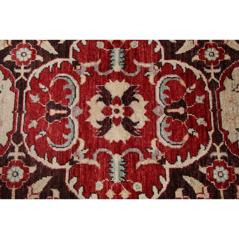 Hand Knotted Oriental 100% Wool Carpet Traditional Floral Brown Kazak Runner Rug - 8' 0'' X 2' 7''