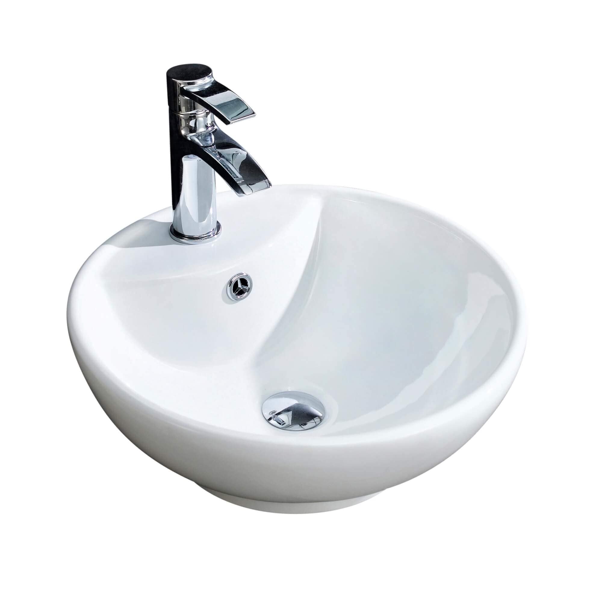 Fine Fixtures Ceramic 16.5-inch White Vessel Sink - 15"