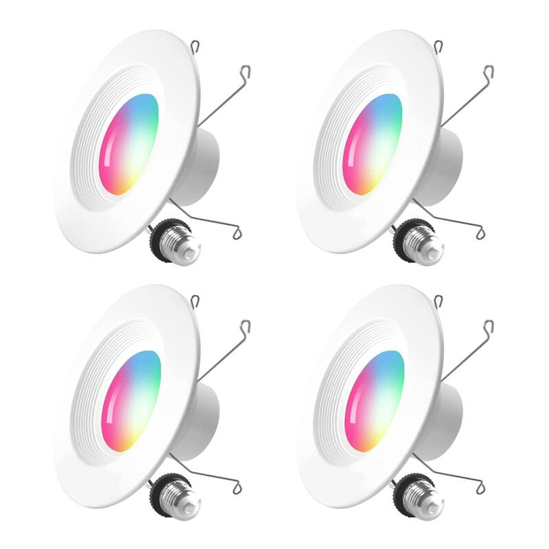 Banord LED RGB Smart Recessed 6 Inch 13 Watt Flush Mount Ceiling Lights, 4 Pack - 0.60
