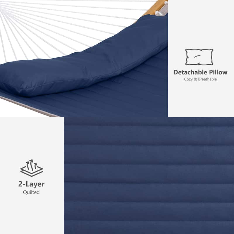 2-person Outdoor Hammock with Stand & Pillow