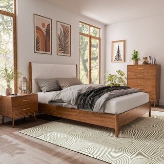 Furniture of America Beau Midcentury 3-Piece Kids Boucle Platform Bedroom Set