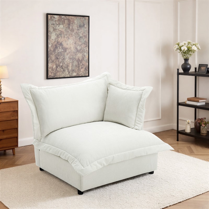 Double Layer Cushion Comfy Cloud Modular Sectional Sofa Couch Ottoman