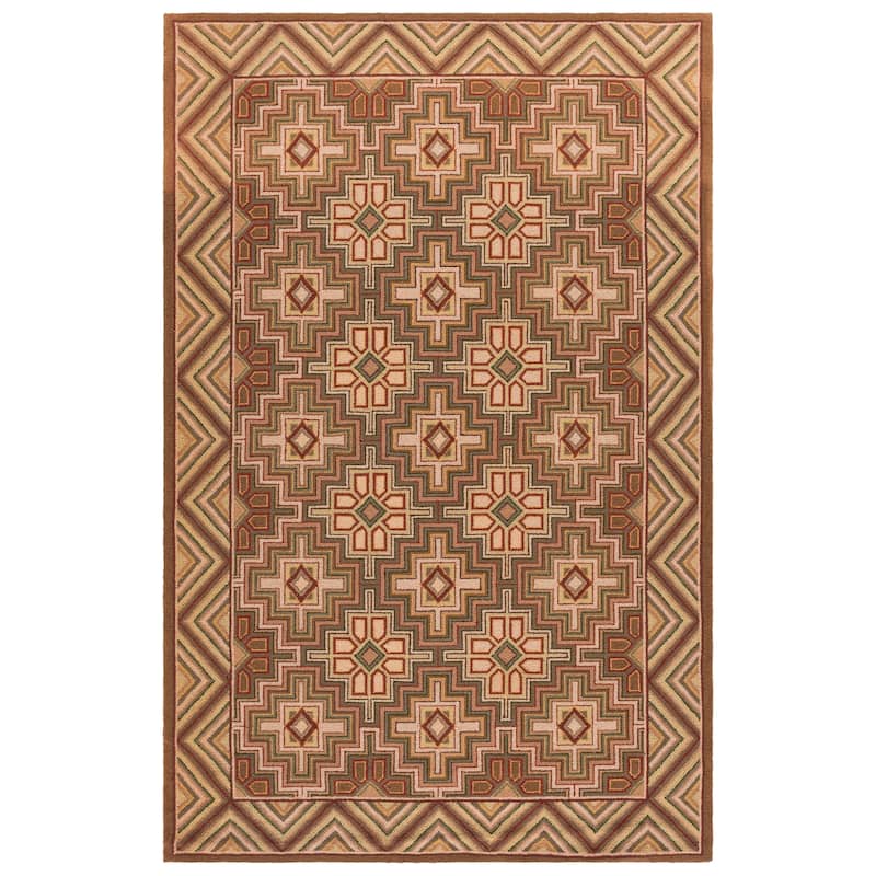 SAFAVIEH Handmade Chelsea Eleni French Country Wool Rug - 5'3" x 8'3" - Beige - 5'3" x 8'3"