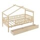 preview thumbnail 18 of 47, Wooden Twin House Bed wHouse-shaped Frame, 2 Drawers, Guardrails