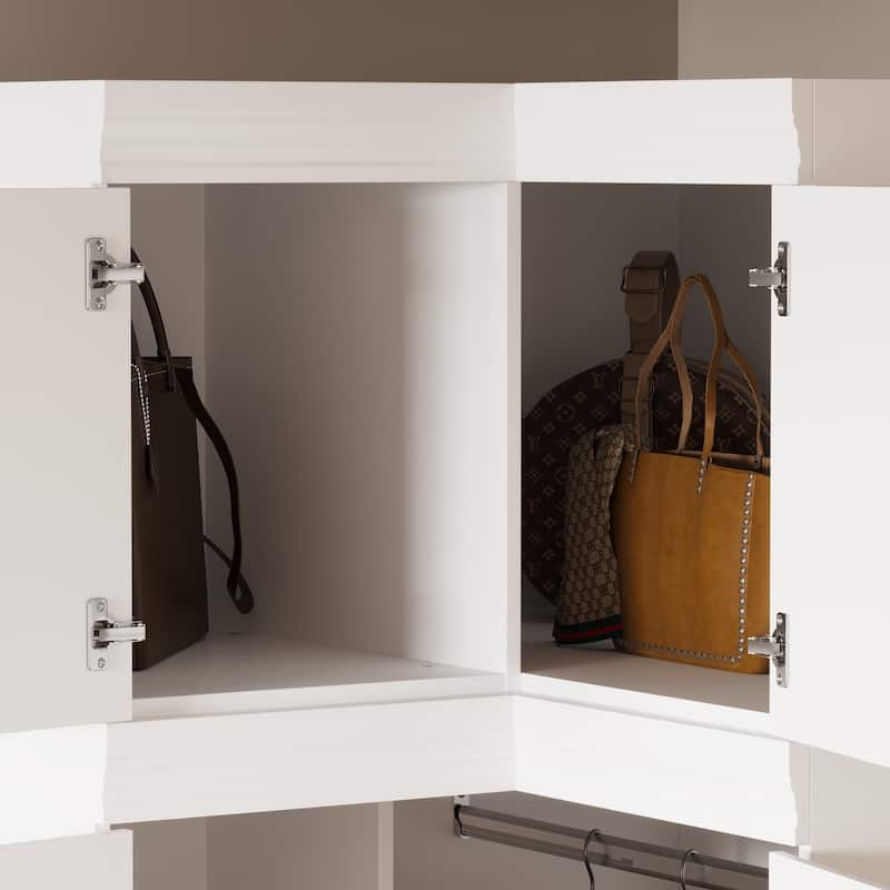 93.9"H/74.2"H Armoires Wardrobe Closet Cabinet Hanging Drawers Storage