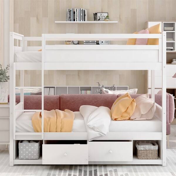 Shop Merax Full Twin Bunk Bed With Two Drawers And Two Storages Overstock 31491219