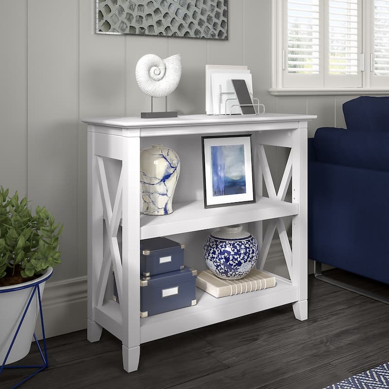 Key West Small 2 Shelf Bookcase by Bush Furniture - Pure White Oak