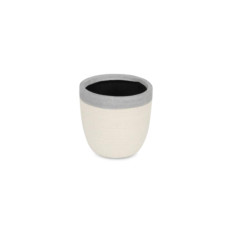 White Ceramic Mosaic Style Glazed Pot