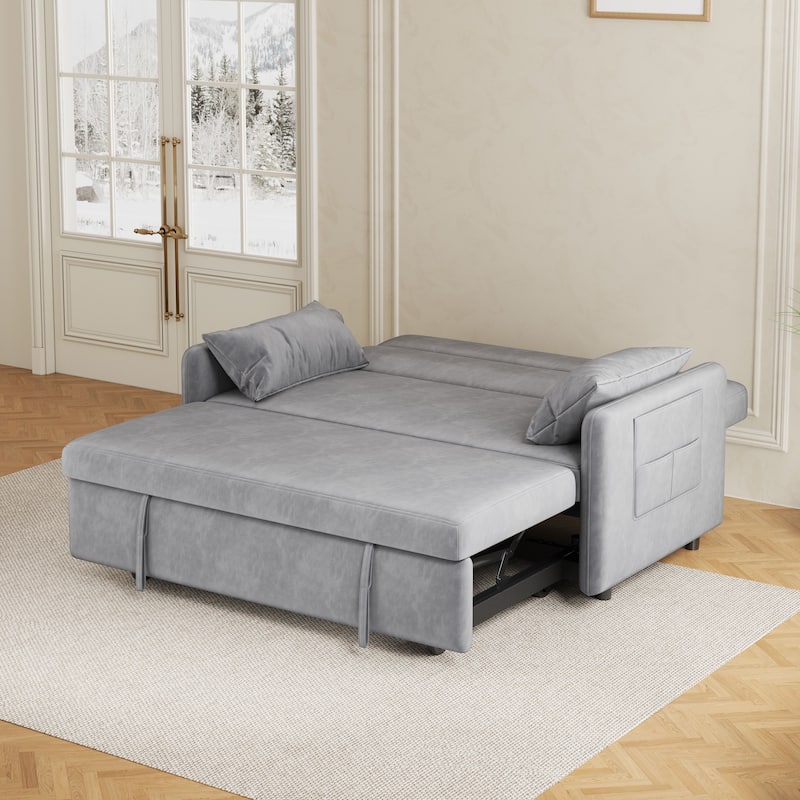 Sofa Pull Out Bed Included Two Pillows Velvet Sofa Bed Bath & Beyond 39405763