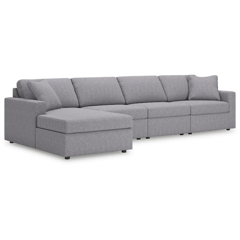 Signature Design by Ashley Modmax 4-Piece Sectional with Chaise - 140"W x 68"D x 36"H - Grey - Left Facing