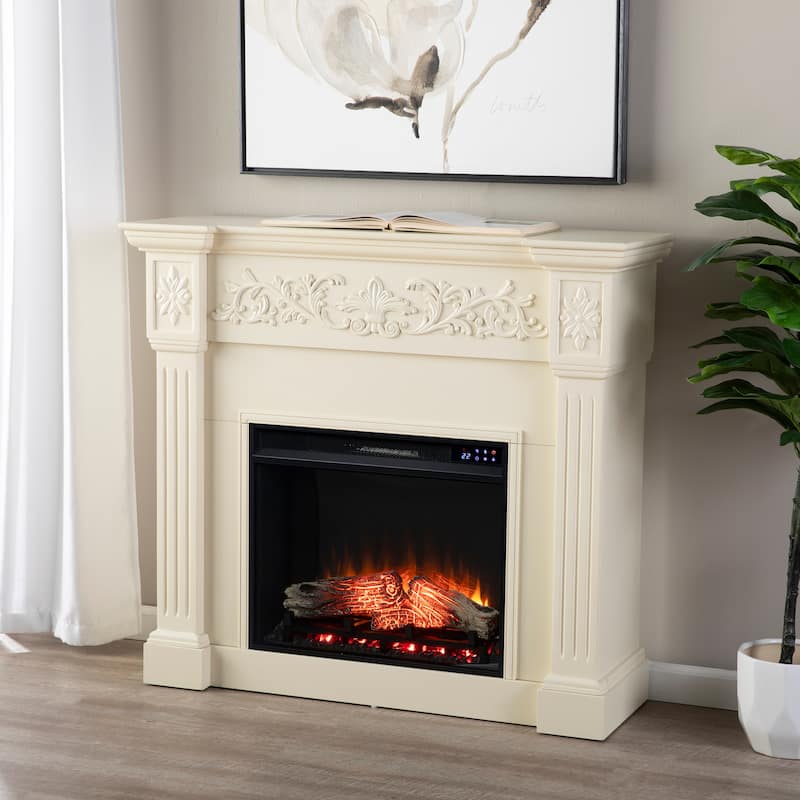 SEI Furniture Zitkala Ivory Electric Fireplace