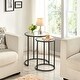 preview thumbnail 9 of 11, Yaheetech Round Nesting End Table Set with Glass Top for Small Space