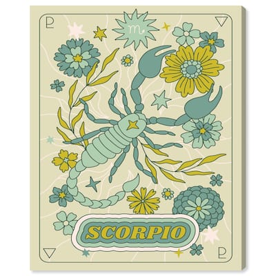 Scorpio Stars Card Canvas by Art Remedy, Gallery Wrapped