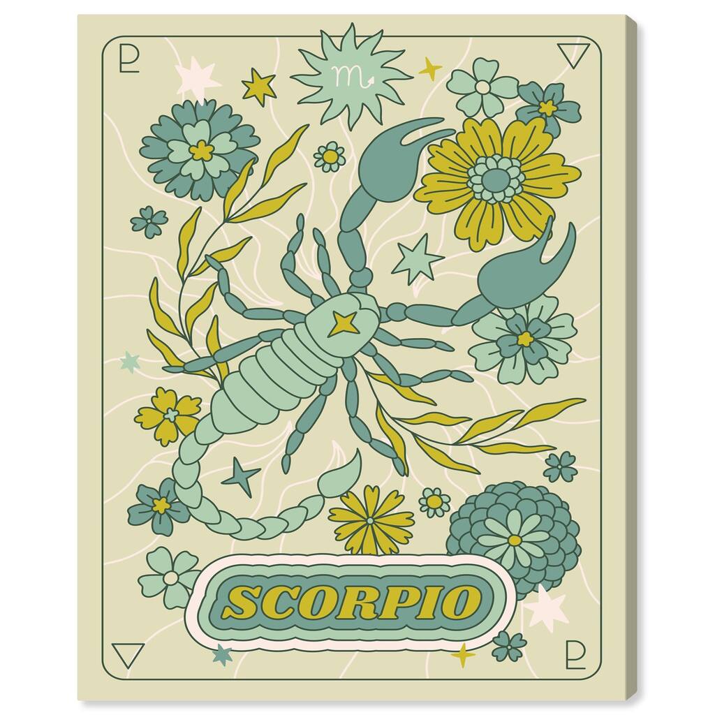 Scorpio Stars Card Canvas by Art Remedy, Gallery Wrapped