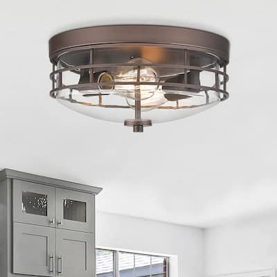 Industrial Flush Mount Ceiling Light Fixture,13in. for Entryway Bedroom Hallway