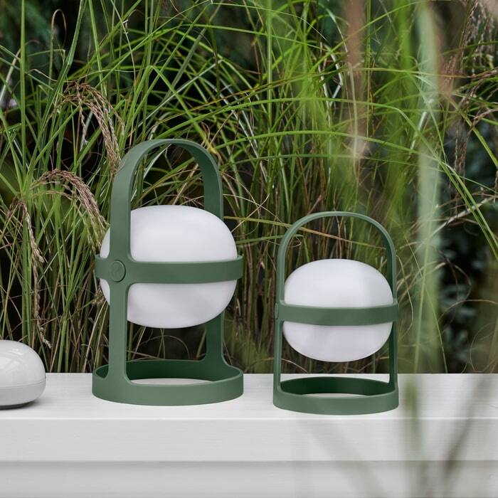 Soft Spot Solar Circular Lantern, Pine Green