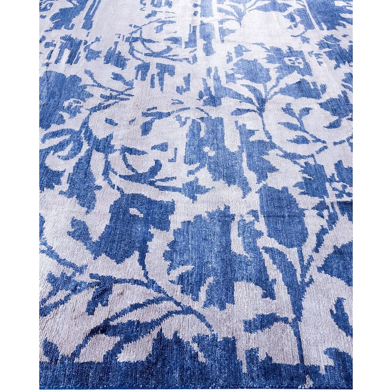Modern One-of-a-Kind Hand-Knotted Area Rug, Gray - 8' 1" x 10' 1"