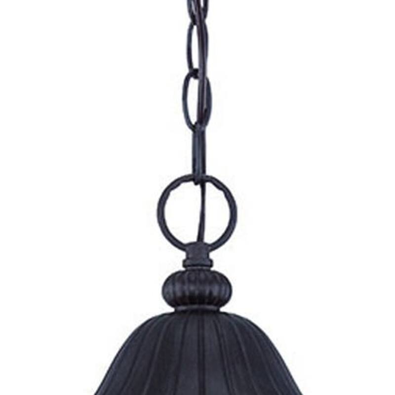HomeRoots Three Light Matte Black Leaf Detail Hanging Light - 9' X '19.5' X '9