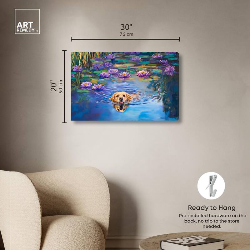 Watery Wag I Canvas by Art Remedy, Gallery Wrapped