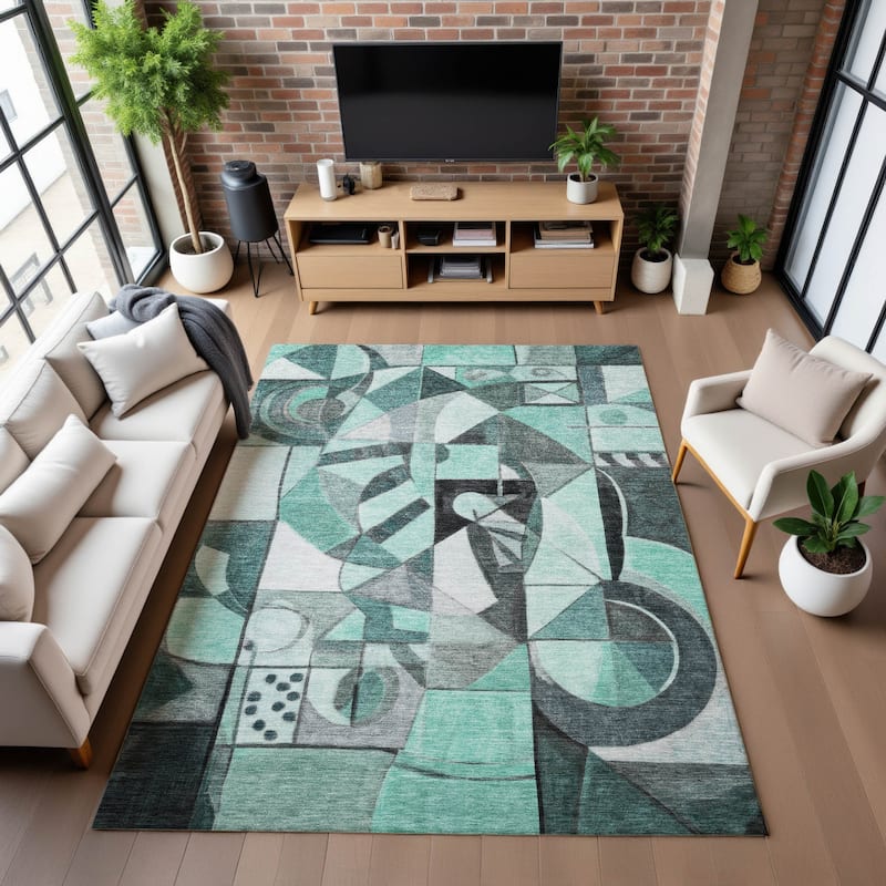 Premium Washable Super Soft Mosaic Contemporary Mayfield Rug