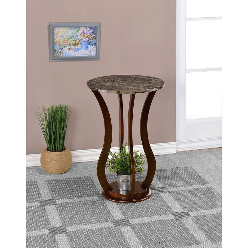 Elton Round Faux Marble Top Accent Side Table