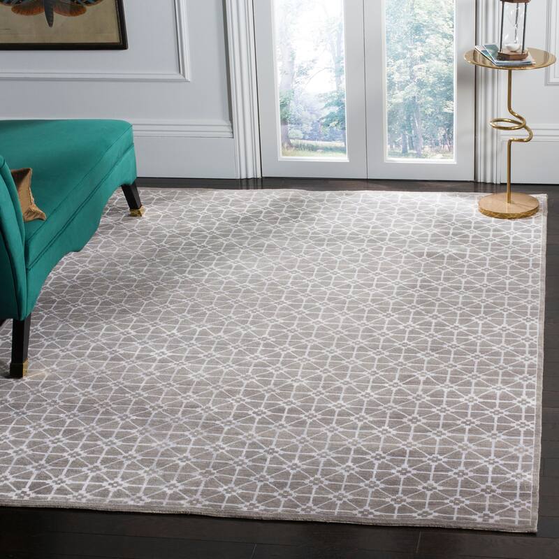 SAFAVIEH Couture Hand-knotted Kensington Lyne Modern Wool Rug - 6' x 9' - Light Brown