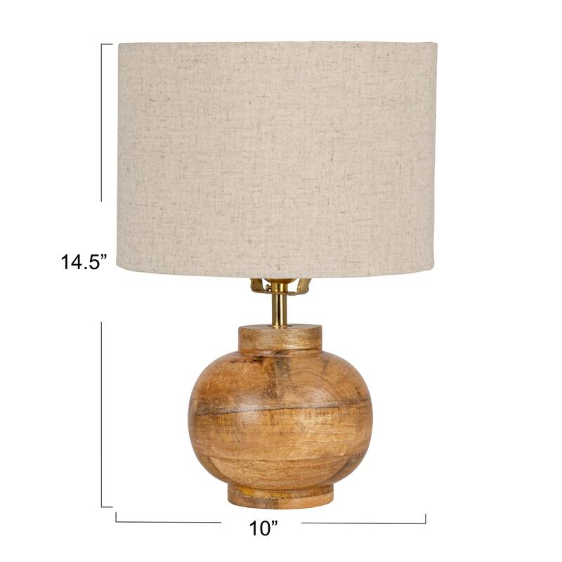 Mango Wood Elegance Table Lamp Set, Set of 2