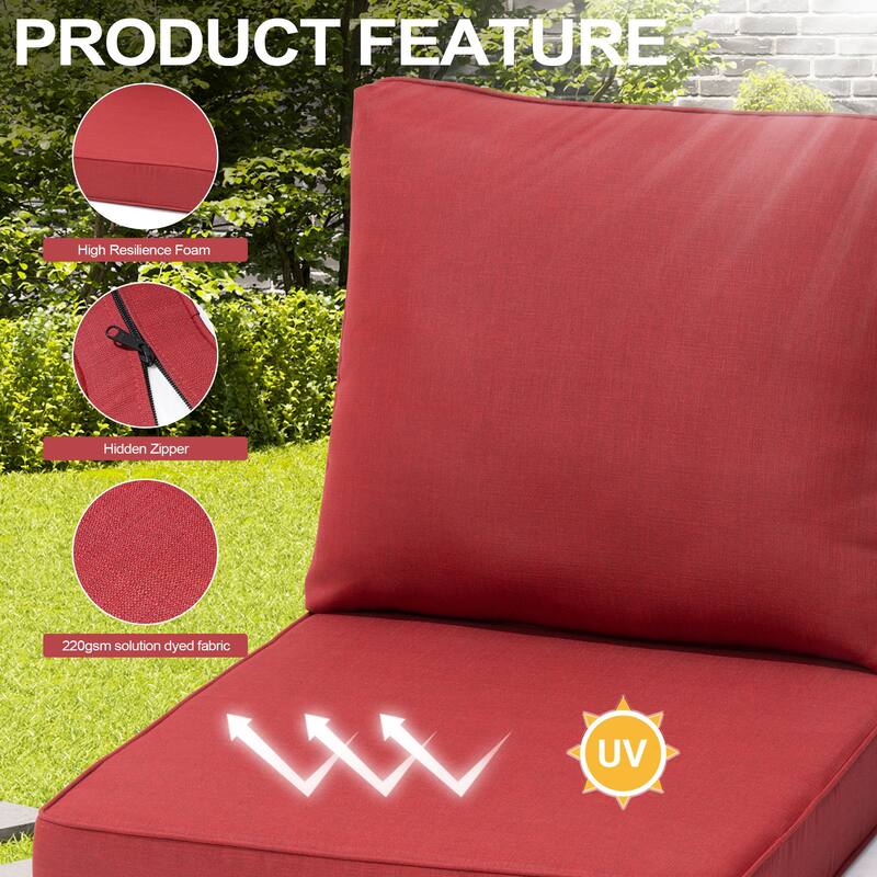 27.6 x 24.4 x 4.5 in T Outdoor Indoor Patio Premium Fabric Seat Cushions Set (Seat & Back)