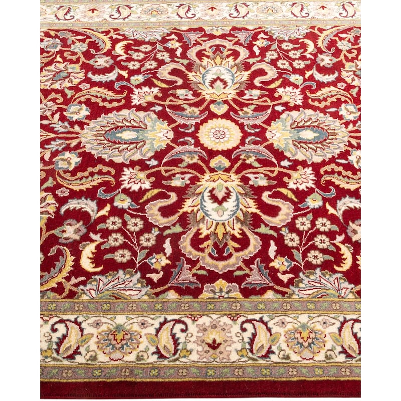 Overton Hand Knotted Wool Traditional Oriental Red Area Rug - 4' x 6'