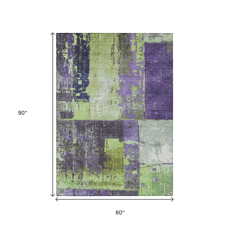 HomeRoots Abstract Transitional Rectangle Outdoor Rug
