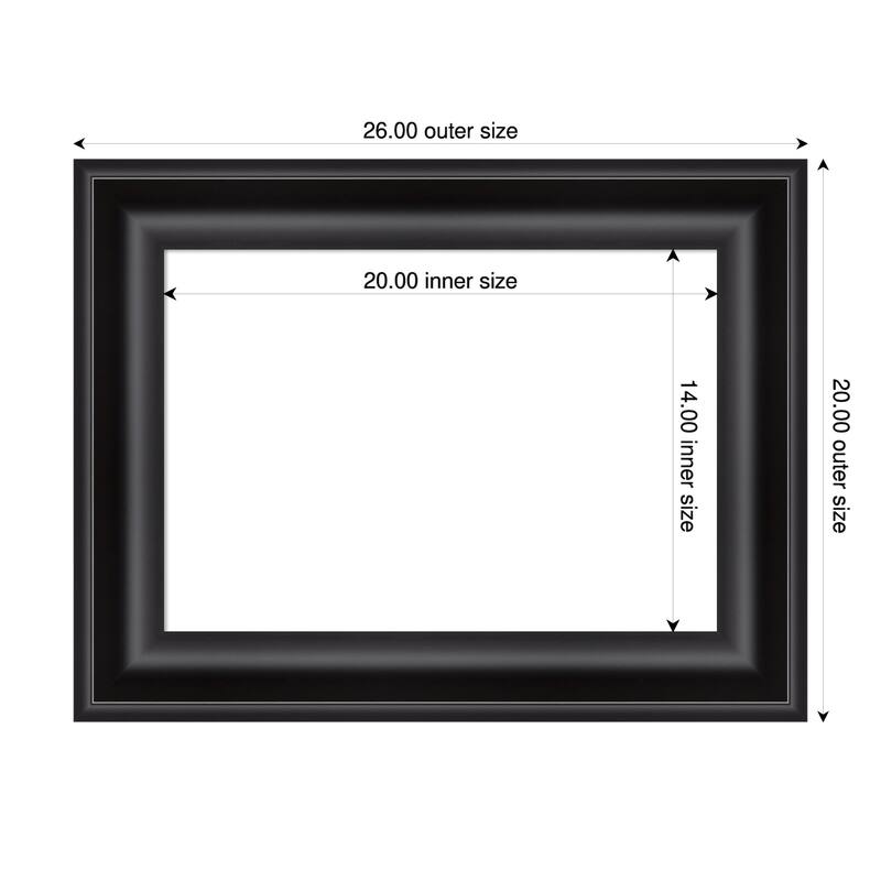 Amanti Art Grand Black Framed Dry Erase Magnetic Board - 26 x 20 in