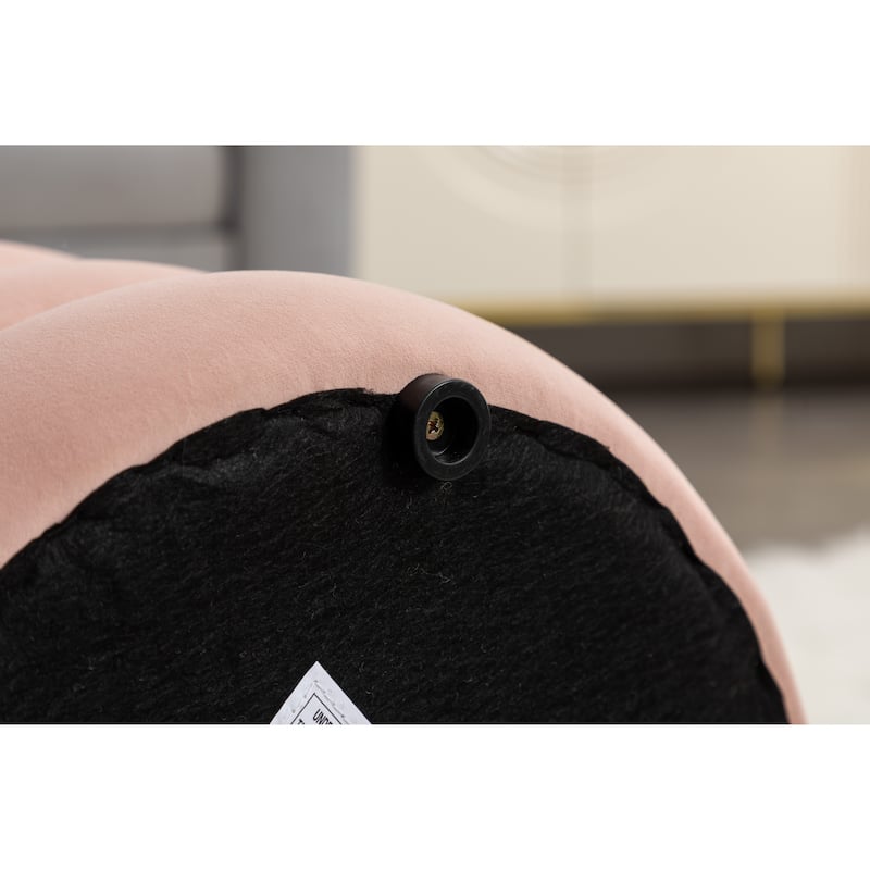 Soft Velvet Round Ottoman Footrest Stool