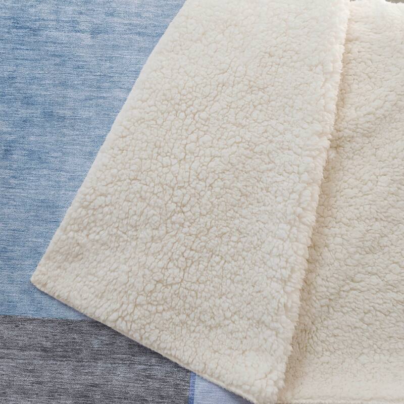 Premium Machine Washable Modern Chic Sherpa Throw Blanket