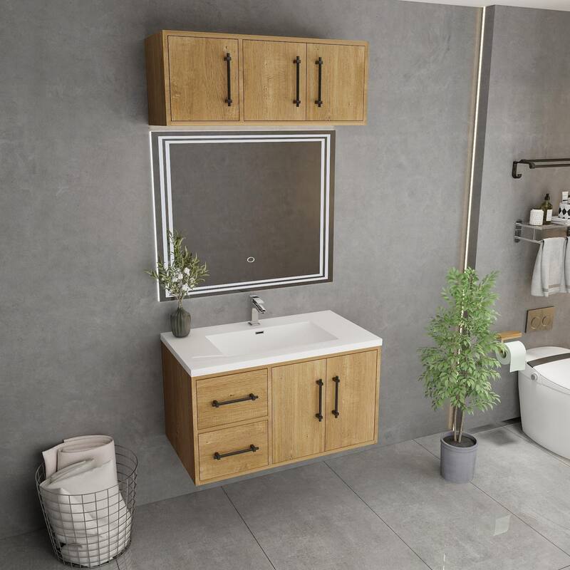 Victoria 36'' L Wall-Mounted Vanity Set with Motion Sensor LED light Top Cabinet