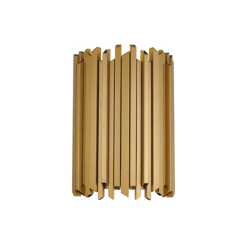 2 Light Gold Stainless Steel Rod Wall Sconce