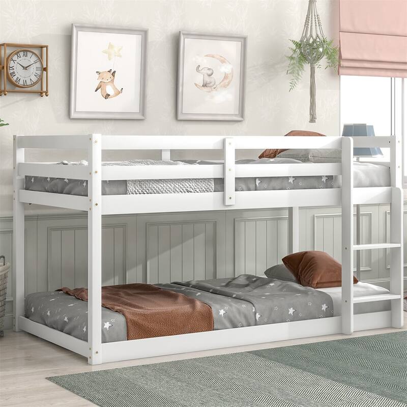 Merax Twin Wood Loft Bed - White