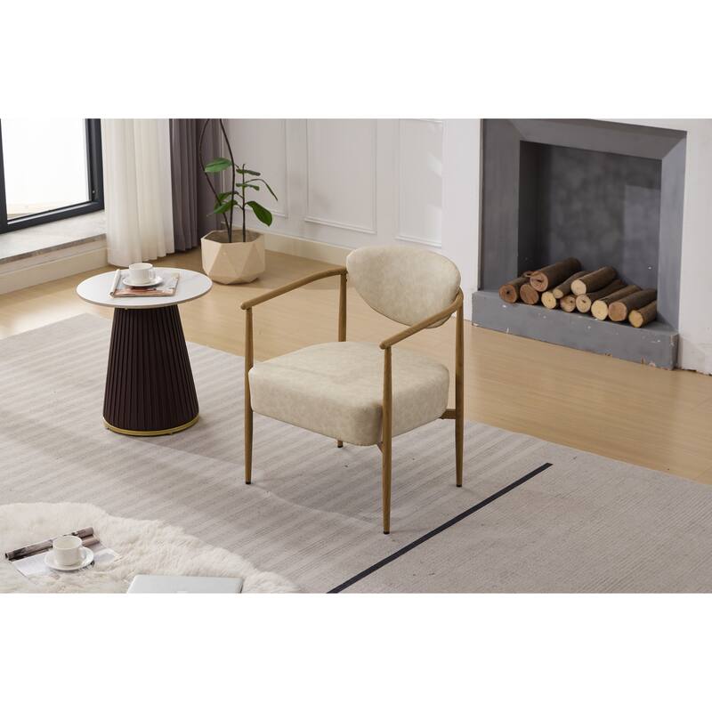 Teddy velvet dining room chair, living room chair, bedroom chair, velvet cover with foam back and seat,comfortable - Beige