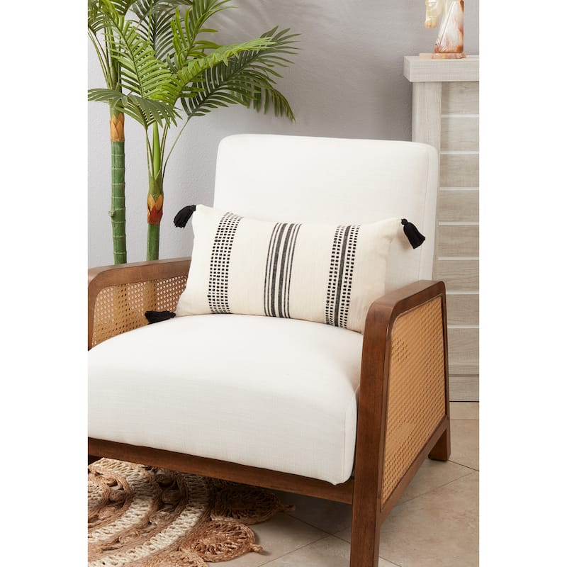 Playful Tassels Stripe Throw Pillow