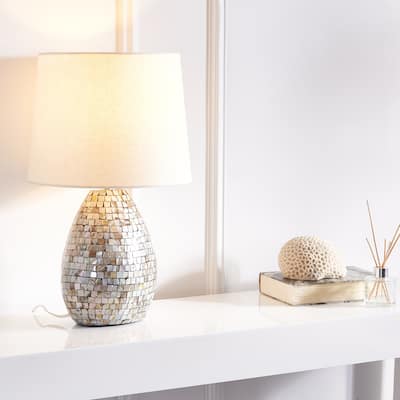 SAFAVIEH Lighting Garrick Seashell 22-inch Table Lamp - 14 in. W x 14 in. D x 22 in. H