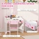 preview thumbnail 7 of 7, Qaba Kids Desk and Chair Set, Kids Study Desk with Storage, Student Writing Desk for Bedroom & Study Room with Drawer