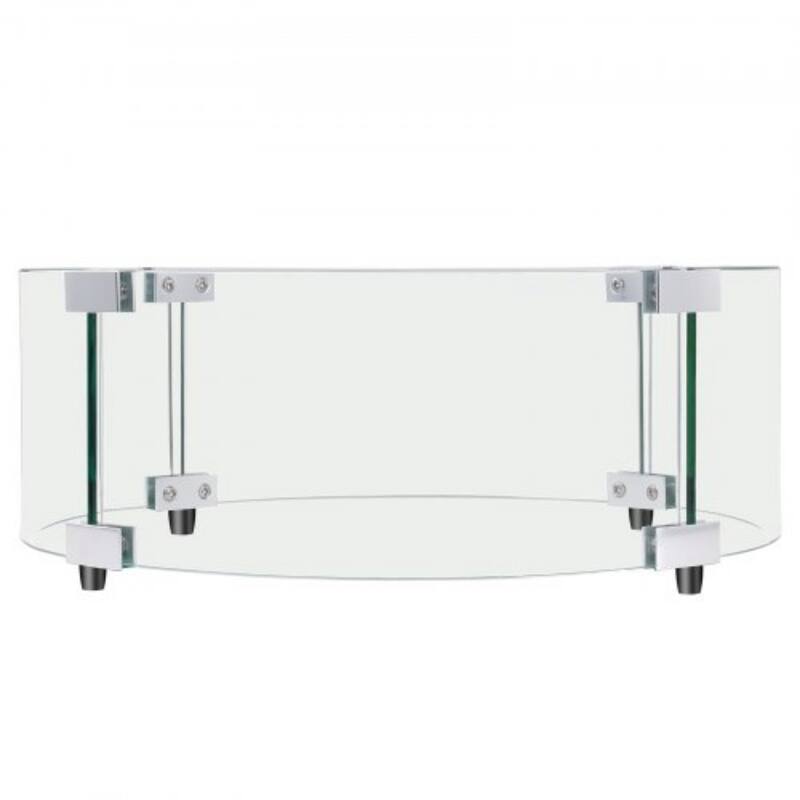Clear Tempered Glass Wind Guard for Fire Pits with Alloy Frame