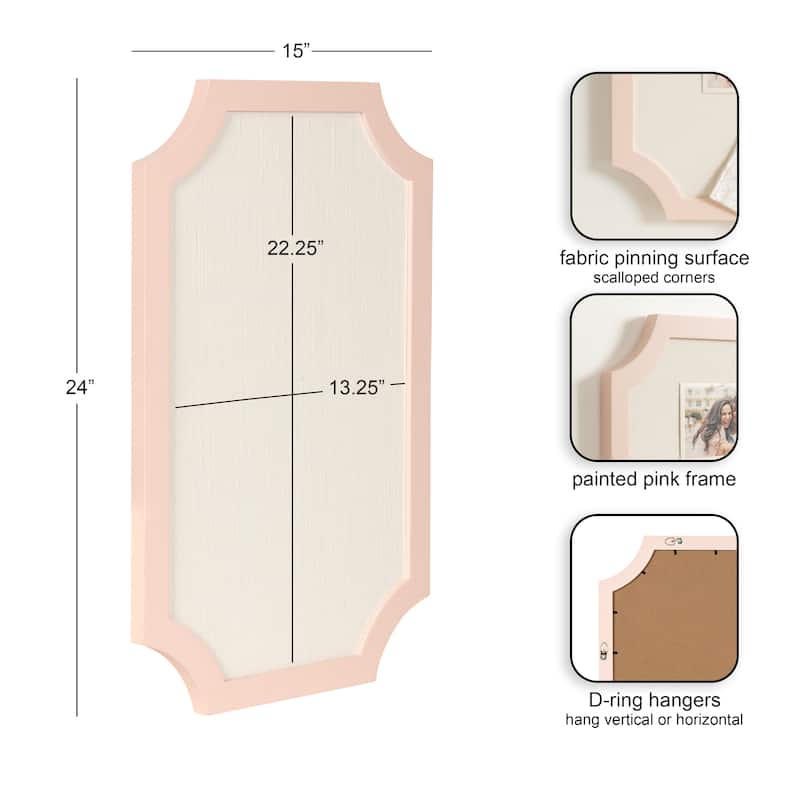 Kate and Laurel Holbrook Scalloped Rectangle Framed Pinboard
