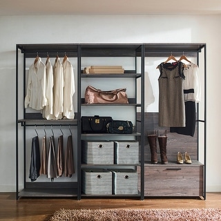 Veronica Wood and Metal Walk-in Closet System - Bed Bath & Beyond ...