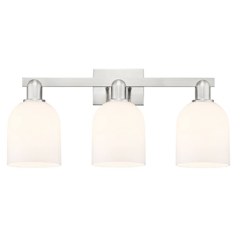 Innovations Lighting Endless Possibilities Arcadia - Bella - 3 Light 25" Bath Vanity Light - Brushed Satin Nickel/White