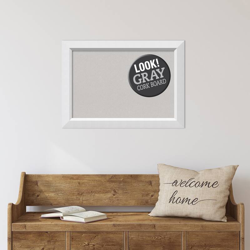 Framed Grey Cork Board, Blanco White