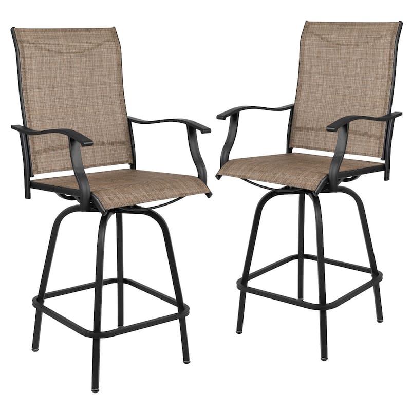 30" All-Weather Patio Swivel Outdoor Stools, Set of 2 - Garden Chair
