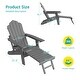 preview thumbnail 18 of 54, Bonosuki 2-Piece Folding Adirondack Chairs with Retractable Ottoman, Fire Pit Patio Chair with Cup Holder