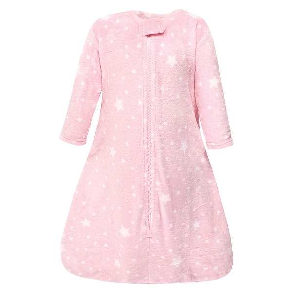slide 1 of 1, Hudson Baby Infant Girl Plush Sleeping Bag, Sack, Blanket, Long-Sleeve Night Sky 0-6 Months - Long-Sleeve Night Sky