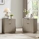 preview thumbnail 6 of 34, Fluted Nightstand Set of 2 with Charging Station, 2 Drawer End Table White Alder