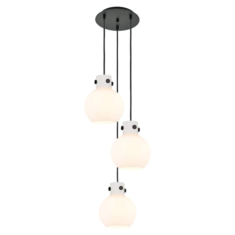 Innovations Lighting Newton Sphere - 3 Light 8" Cord Hung Multi Pendant - 10" Canopy